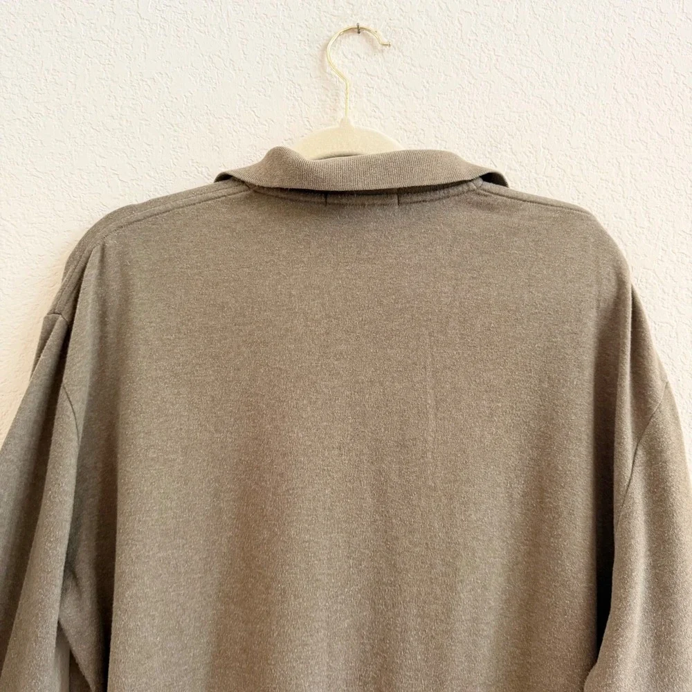 Polo Ralph Lauren Mens Long Sleeve‎ Polo Shirt Olive Green Cotton Size Large L